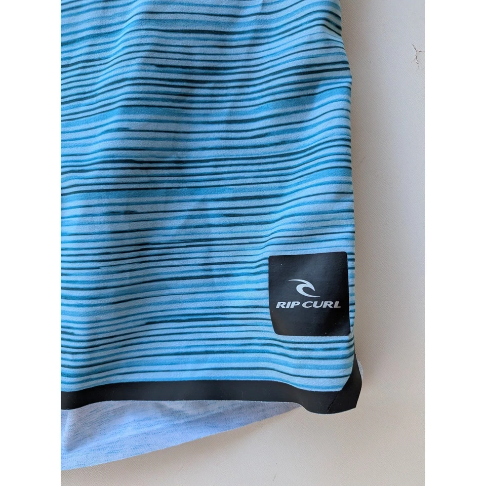 Traje de baño Rip Curl para hombre talla 30 azul a rayas agarre surf bolsillo con cremallera Foto 2 de 4