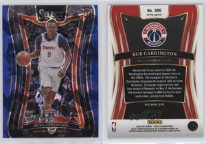 2024-25 Panini Select Mezzanine Blue Cracked Ice Prizm Bub Carrington Rookie RC