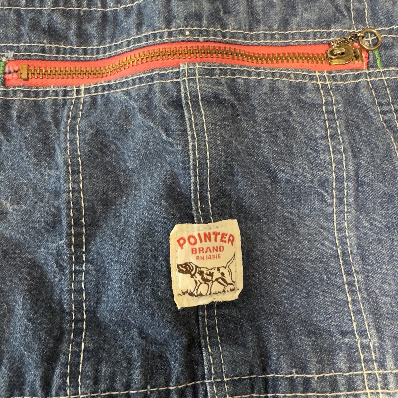Pointer Brand Blue Denim Overalls w/Pointer Brand… - image 8