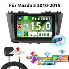 4+64GB AI CarPlay Autoradio Android 15 GPS NAVI WIFI FM BT Für Mazda 5 2010-2015
