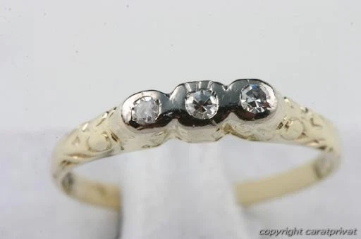 Diamant Brillant Ring 14kt 585 er Jugendstil antik Gr 53 Top! - - Bild 2 von 4
