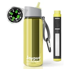 0.01 μm Ultra Filtration Portable Water Bottle - 4-Stage Filtered BPA-Free Re...
