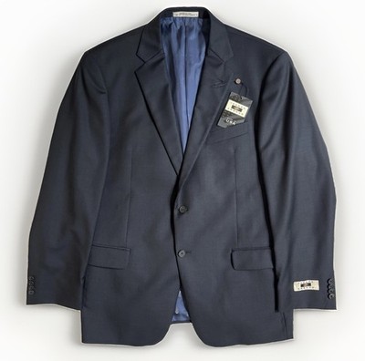 Joseph Abboud Mens 42R Navy Blue Sport Coat Blazer Guabello Wool NWT Modern Fit