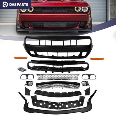 For 2015-2023 Dodge Challenger Full Front Bumper Cover Grille Lip Hellcat Style