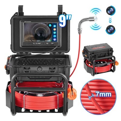 [New]Sewer Camera,165 ft/50m,Self-Leveling Drain Camera w/512Hz Transmitter,Dist