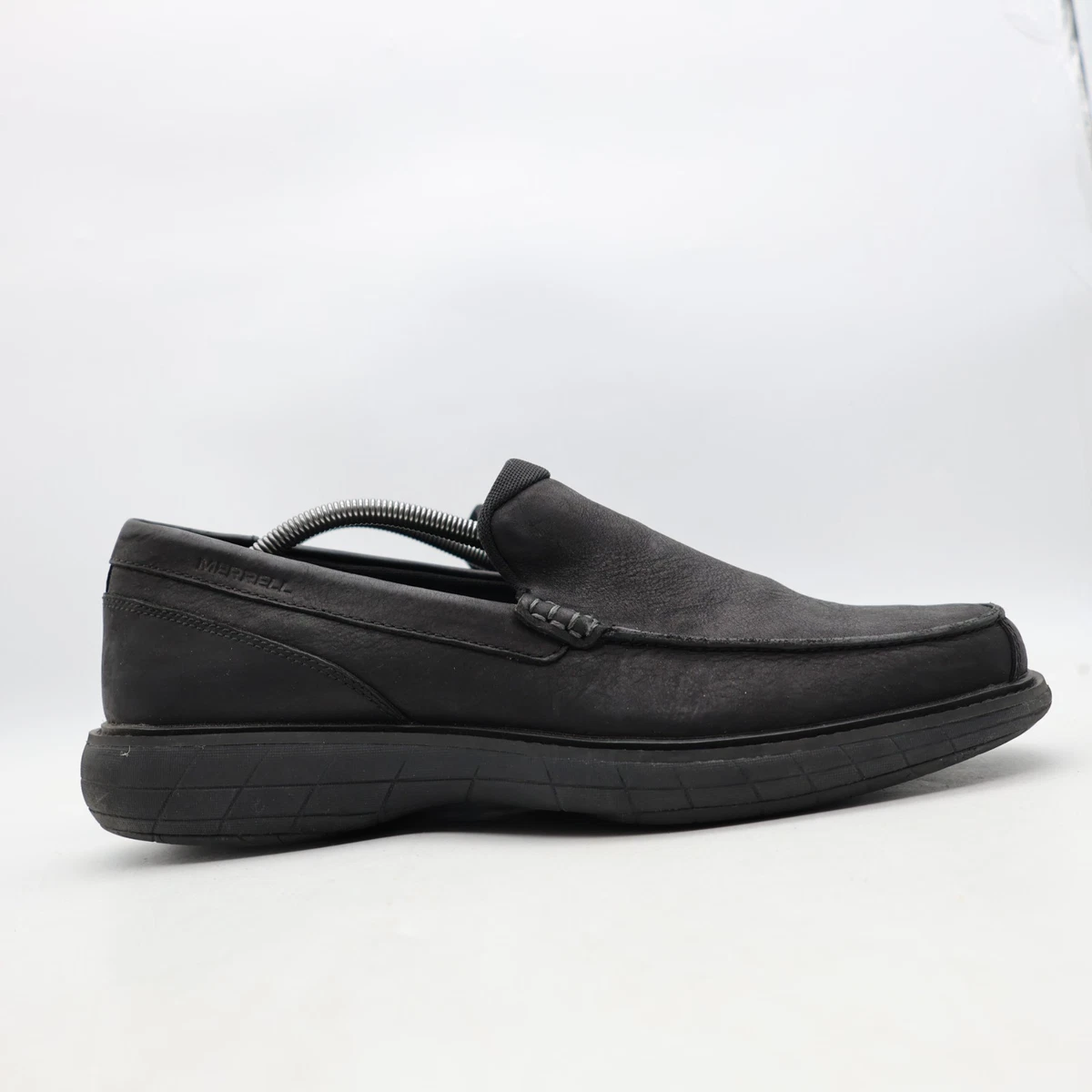 Merrell Black Loafer Slip On Womens 9, Mens 7.5 Merrell M Loafer Leather Upper Casual Shoes for Men for sale  main image 3