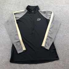 Purdue Boilermakers Shirt Womens Large Black NCAA Football Pro Edge 1/4 Zip