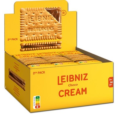 (14,17 /1kg) Bahlsen Leibniz Keks'n Cream Choco 2er, Gebäck, 18 Riegel je 38g