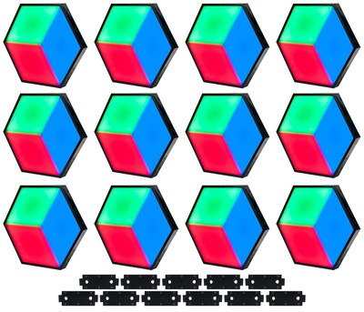 12 American DJ 3D VISION PLUS DMX RGB LED Panels+Clamps For Party/Stage/Club/Bar