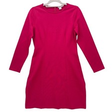 J.Crew Pink Long Sleeve Ponte Sheath Dress 6 Princess Seams Back Zip K3469