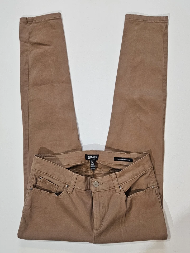 Pantalones ajustados Jones New York Madison talla 8 tostados al tobillo estilo minimalista básico Foto 4 de 4