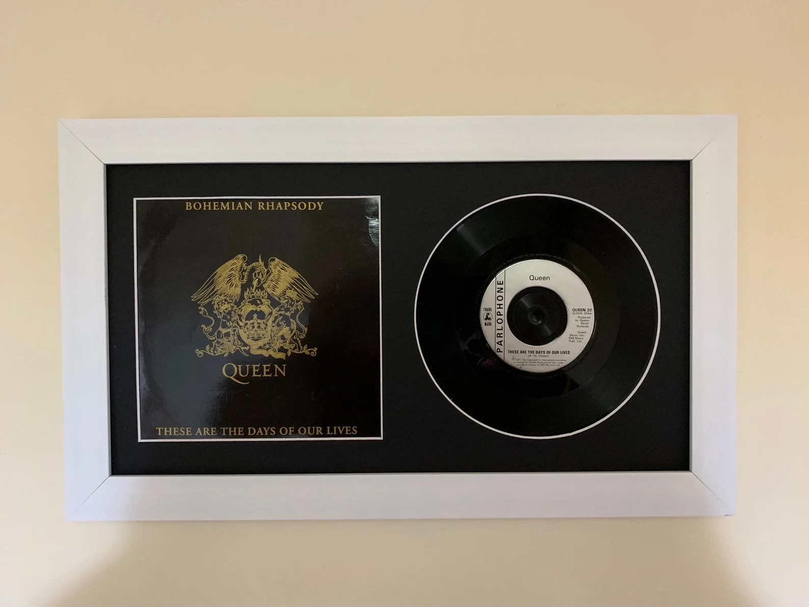 Cornice per dischi in vinile 7" con custodia album vetrina 18,25x11 attacco nero