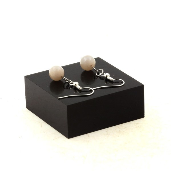 Steine Und Mineralien. Ohrringe 1 Perle Achat Bambusblatt 8 Mm-image