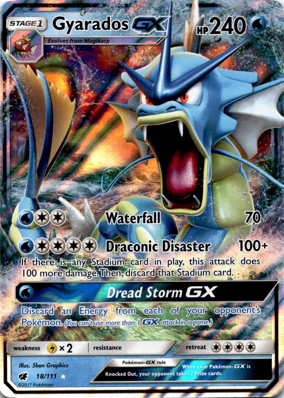 Gyarados GX Ultra Rare SM - Crimson Invasion 18/111 NM