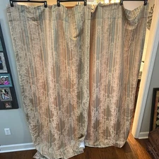 VTG Croscill Home Pole Top Brocade Fabric Panels X 2. 40” X 84” Drapery Curtain