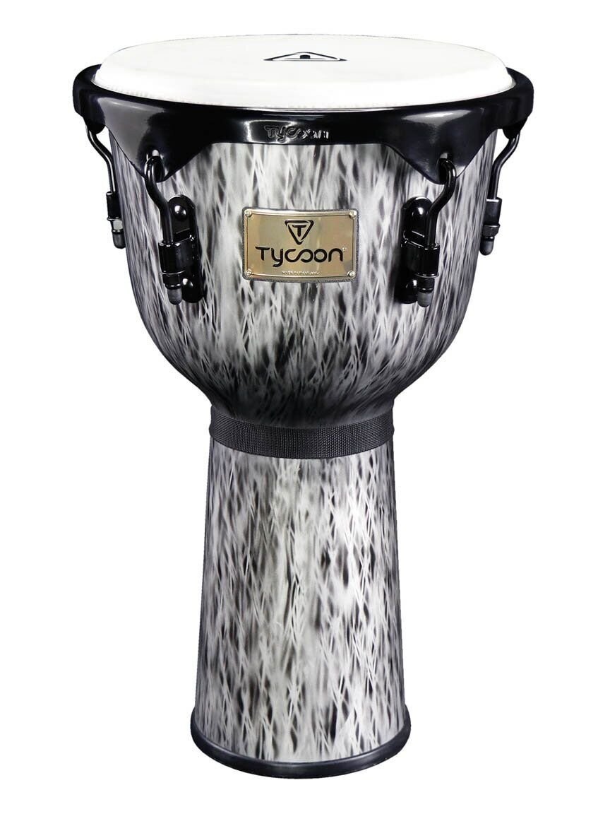 Tycoon TJSS-72 BSKS Supremo Select Djembe - Siam Oak, Kinetic Steel Finish