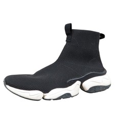 Zara Women's Sock-Style High-Top Sneakers Size 38 Black Knit Slip-On Casual