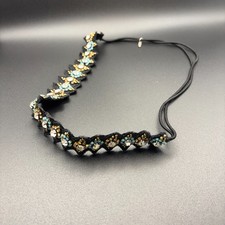 Pink Pewter Black Elastic Headband Crystal Turquoise Rhinestone