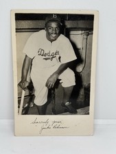 1950 J.J.K. Copyart Jackie Robinson Brooklyn Dodgers Baseball Postcard