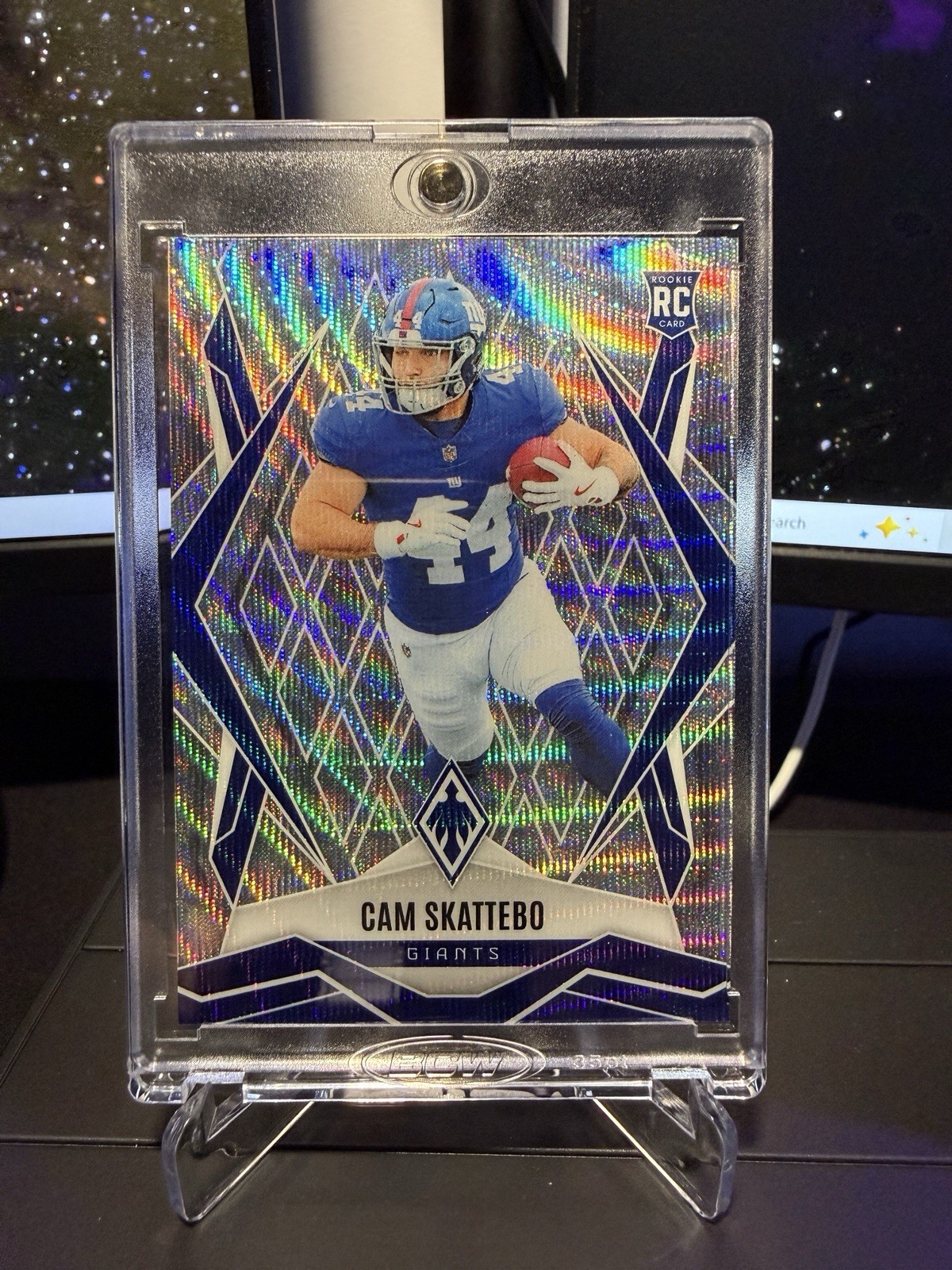 2025 Panini Phoenix Football Cam Skattebo #168 RC Wave /199 NY Giants