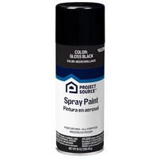 Project Source Gloss Black Spray paint ( NET WT. 10-oz )