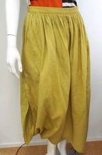 VTG 1980s Issey Miyake Yellow Cotton Asymmetrical Skirt MEDIUM Brush Label Slits