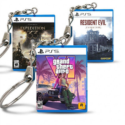 PS5 PlayStation 5 Miniature Game Case Keychain Games Selection Gift