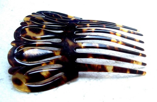 Antique faux tortoiseshell hair comb -  NO US IMPORT FEES - Foto 11 di 14