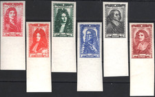 Non Dentelés 1944  N°612-617 Série Personnages du XVIIe s  **/TB  BDF  Tir. 300
