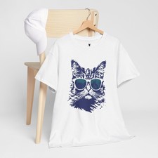 Cool Cat Sunglasses Tee, Cat Lover Gift, Heavy Cotton Unisex T-shirt