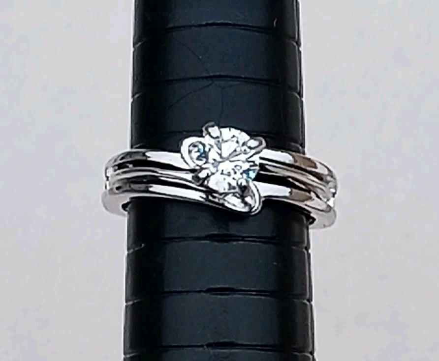 Wedding Ring Set Solitaire With Ring Jacket Unmar… - image 4