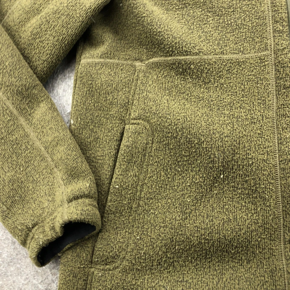 Chaqueta ExOfficio Para Hombres Mediana Verde Vellón Cremallera Completa Exterior Senderismo Pecho Bolsillo Foto 4 de 4