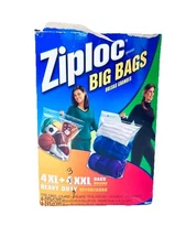 ZIPLOC BIG BAGS 4 X-LARGE & 3 XX-LARGE - 7 TOTAL BAGS OPEN BOX