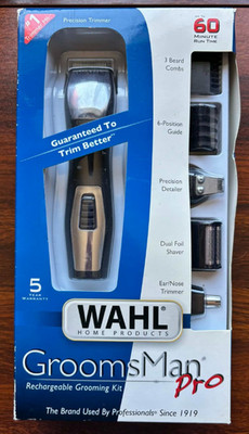 Wahl GroomsMan Pro Rechargeable Grooming Kit Precision Trimmer 14 Pc Kit 2013