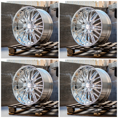 4 NEW RIMS 24X9  24X11  6X139.7  FULL POLISH ESKO ZL1 FORGED WHEELS  GMC CHEVY