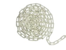 25 metres x 8mm White Plastic Long Link Safety Barrier Chain decorative fencing