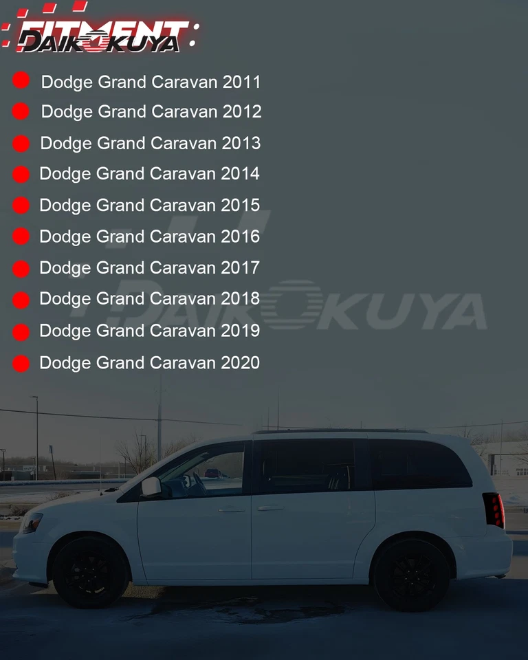 Luz trasera LED secuencial para Dodge Grand Caravan 2011-2020, con animación de arranque Foto 2 de 4