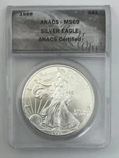 1998 American Silver Eagle 1oz .999 $1 UNCIRCULATED - ANACS MS 69