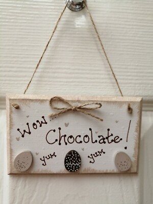 * Handgefertigte Schokoladeneier Ostern Plakette Geschenk Shabby Chic *