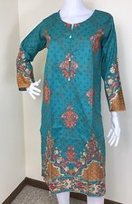 Pakistani Indian Designer Lawn Linen embroidered kurti M