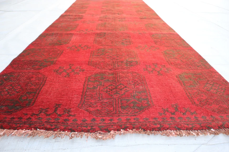 3'7x9' ft Turkmen Handmade Wide Hallway rug- Oriental Area Rug- Gallery Size Rug - Image 3 of 4