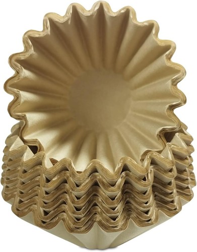 100 Pcs Coffee Filters, 1-4 Cup Basket Coffee Filters, Natural Brown Unbleached - 第 1/4 張圖片