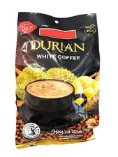 Durian White Instant Coffee - Ca Phe Hoa Tan Vi Sau Rieng - 30 Packets per Bags