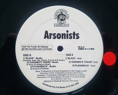 Arsonists   Blaze / Geembo's Theme / Flashback (12'')