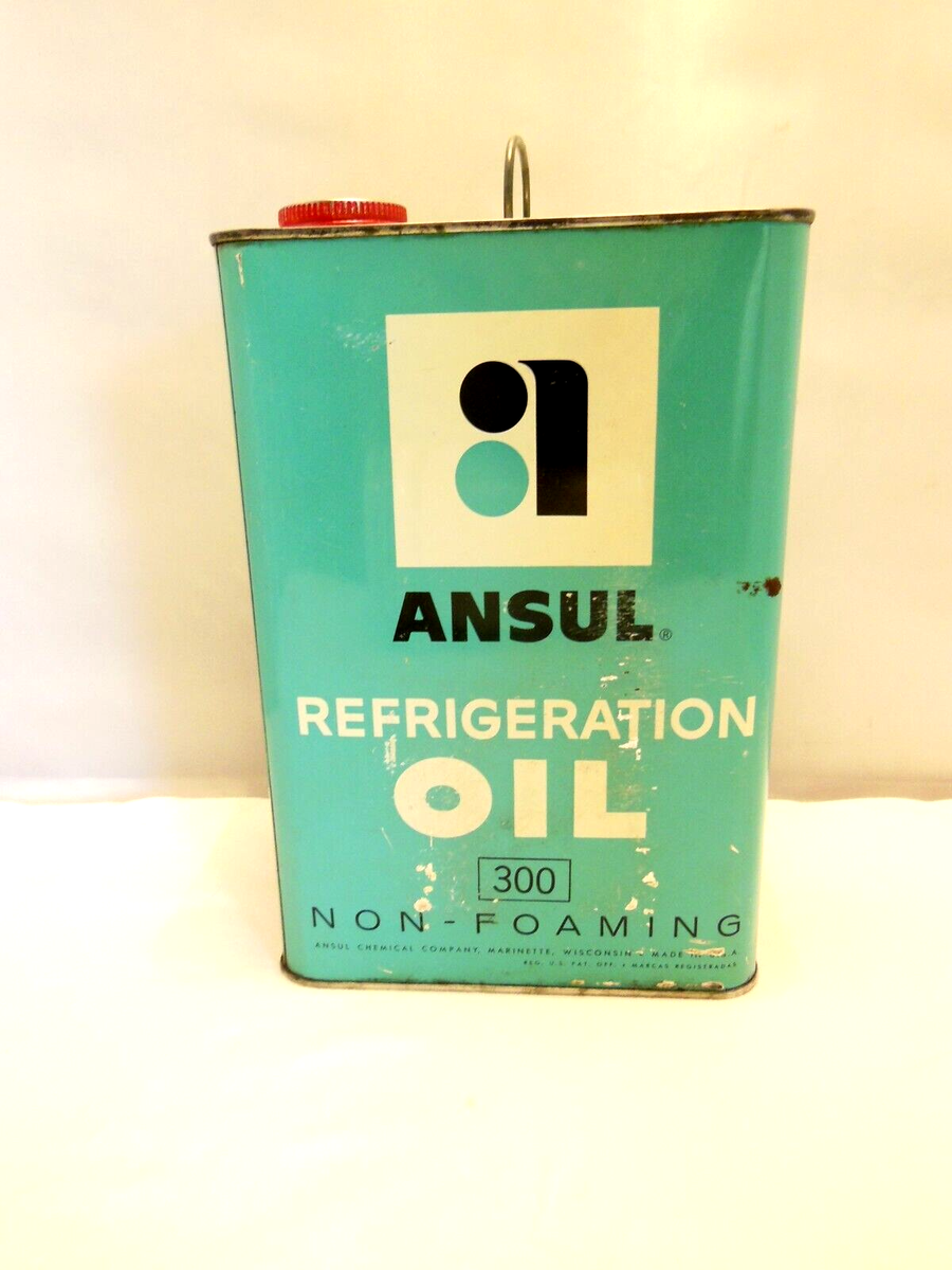 VINTAGE ANSUL REFRIGERATION OIL 1 GALLON TIN CAN EMPTY