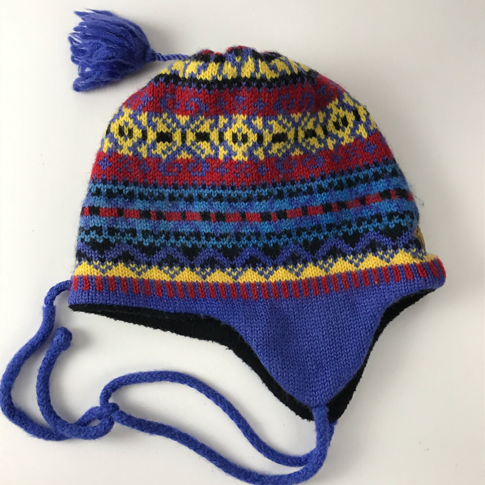 Colorful Knit Hat with Ear Details KayJayStyles Nepal Hand Knit Ear Flaps Beanie Skull Ski 100  main image 4