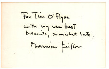 Garrison Keillor Signed Index Card / Autographed Author Lake Wobegon