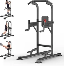 Adjustable Height Power Tower for Full-Body Workout – Home Gym Fitness Station