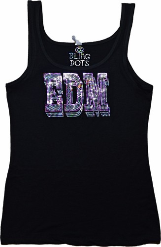 Electronic dance Music Shirt ultra Bling Tank Top Sequins party Sparkly Tee - Picture 2 of 6