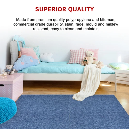 5m2 Boxof Premium Carpet Tiles Commercial Domestic Office HeavyUse Flooring Blue - Picture 10 of 11